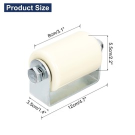 QUARKZMAN Gate Roller Guide Adjustable, 3.1 Inch Sliding Gate Nylon Roller with L-Shape Bracket, Gate Roller Guide Mounting for Sliding Gate, White