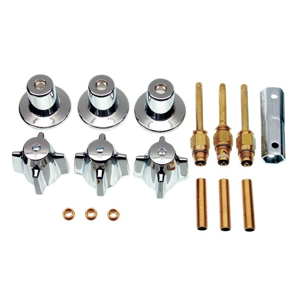 DANCO Bathtub and Shower 3-Handle Remodel/Rebuild Trim Kit for Central Brass Faucets | Knob Handle | 10L-11H, 10L-11C, 10L-13D | Chrome (39616)