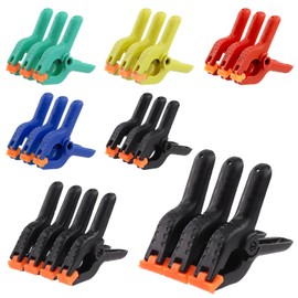 Mardatt 22Pcs 2" 3" 4" Heavy Duty Spring Clamps, 5 Colors Plastic Clamps Nylon Spring Clamps Backdrop Clips Clamps Small Spring Clips Clamps Jaw Opening Clamps for Photography Gluing Crafts