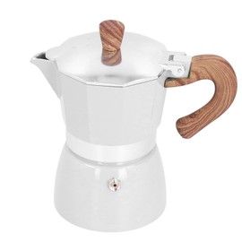 150ML Practical Aluminum Coffee Maker Octagonal Moka Coffee Pot for Home Office Kitchen ApplianceMilky White