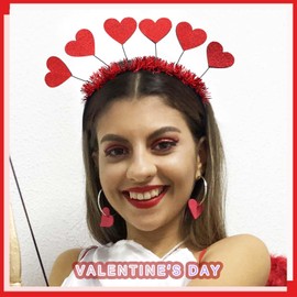 Acenail Valentine's Day Headband Red Sequins Hearts Headbands Love Hairband Glitter Heart Hair Hoop Holiday Party Decorations Valentine’s Hair Accessories for Women and Girls