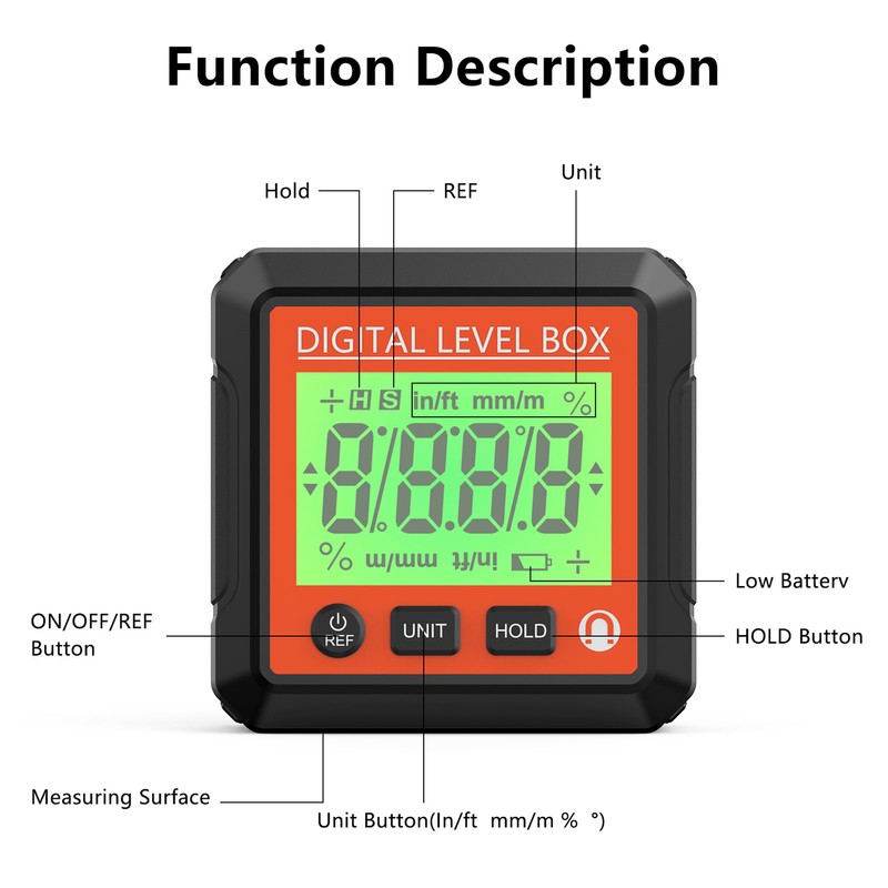 Digital Level Box High Accuracy Magnetic Portable Protractor Inclinometer Angle