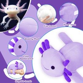 HENGSHI Huggers Axolotl,Cute Axolotl Slap Bracelets for Kids, Best Book Buddy for Children to Read,Fun Toys for Boys and Girls Birthday Gifts.(Purple)