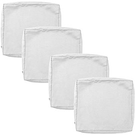 SK Studio Patio Cushion Covers Replacement, 4 Pack Waterproof Outdoor Furniture Seat Cushion Slipcover with Zipper for Garden and Backyard, White