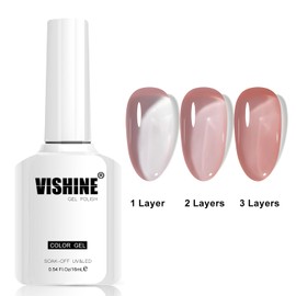 Vishine 16ml Gel Nail Polish Semi Permanent Transparent Soak Off UV LED Nail Art Manicure Home DIY L282 Oolong Peach