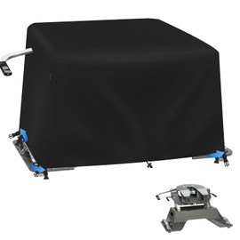 5th Wheel Hitch Cover, Fifth Wheel Covers Compatible with 15K-26K Wheel Hitch,600D Heavy Duty Fabric Waterproof & Dustproof, 38*33*21in, Black