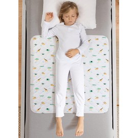 Potty Training Bed Pad, Mattress Protector for 100% Night Time Waterproof Protection|Safari|Lifesaver for Mattress Whilst Night Time Toilet Training|Easy To Wash & Dry|Fits Toddler & Single Size Bed