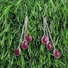 Silver Palace 925 Sterling Silver Natural Gemstone Drop Dangle Earrings