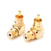 ZUYO 2Pcs 90 Degree RCA Adapter,Gold-Plated Right Angle Connector Male