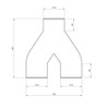 DRUCKKRAFT 2-way branch pipe DN75, branch piece, Y-distributor, extraction system,