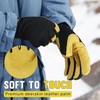 HANDLANDY Winter Work Gloves, Insulated Leather Working Gloves for Men