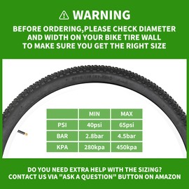 2-Pack 26x2.125 Mountain Bike Tires & Inner Tubes Set - 26-inch Folding Puncture-Resistant Replacement Tires with Pair Inner Tubes & Tire Levers for MTB Off-Road Bikes
