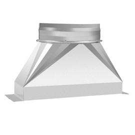 3-1/4" x 10" to 5" Round Galvanized Duct Transition | Rectangular to Round HVAC Vent Adapter for Range Hood, Microwave Exhaust, Dryer Vent & Industrial Ducting | Heavy-Duty Galvanized Transition