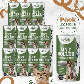 LntSob Pack of 12 Lint Rollers Refills-364 Sheets Sticky Lint Roller for Clothes, 4 Rolls of 49 and 8 Rolls of 21 Sheets-Lint Remover Ideal for Fabric, Effective on Dust, Dirt, Fluff, Debris, and Hair