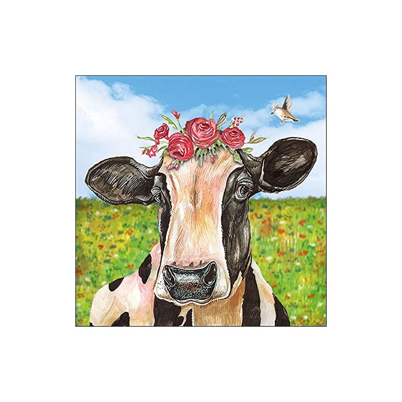 Ambiente Serviette Lunch 33 x 33 cm Mia Cow Black