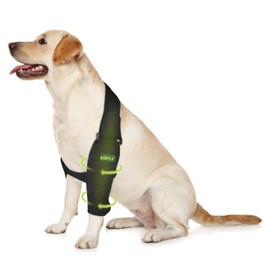 KISFLY Dog Front Leg Brace for Elbow Hygroma Dysplasia Shoulder Dislocation Elbow Calluses Elbow Pads for Dogs Prevent Licking Wound Left Leg M