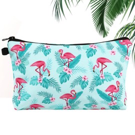 MEJOSER Kosmetiktasche Klein Flamingo Wasserdicht Tasche Kulturtasche Kulturbeutel Damen Mädchen Geschenke für Frauen Freundin Kollegin JGA Sommer Urlaub Schminktasche Make Up Tasche