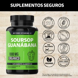 Soursop Guanbana 1000mg Beyond Vitamins  Extracto Orgnico De Guanbana En Polvo  Alta Concentracin 101  Vitaminas Mujer  Hombre - Antioxidante Origen  