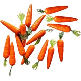 Nlinlin 15Pcs Miniature Carrot Models, Artificial Vegetables for Mini Kitchen Decoration, Party Supplies