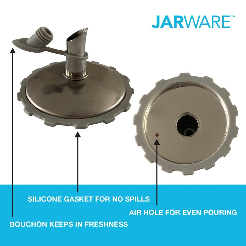 Jarware Stainless Steel Oil Cruet Lid For Regular Mouth Mason