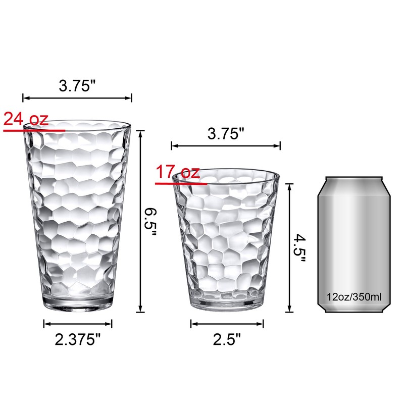 Amazing Abby Iceberg 16-Ounce and 24-Ounce Tumblers (Set of 12),