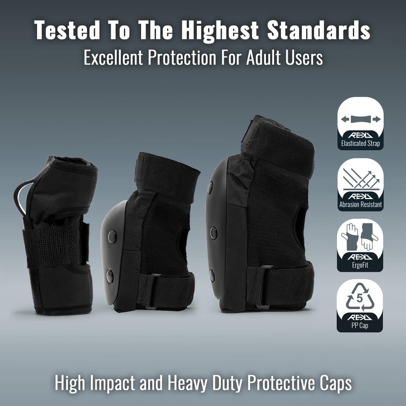 REKD Adult Unisex Protector Accessories Heavy Duty Triple Pad Set,