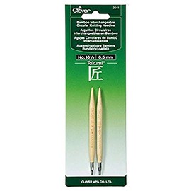Clover Needlecraft Clover 3641 Needlecraft Takumi No.10.5 Bamboo Interchangeable Circular Knitting Needles