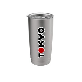 Tokyo Japan - Japanese Designer Logo Retro Sun Flag Travel Stainless Steel Insulated Tumbler
