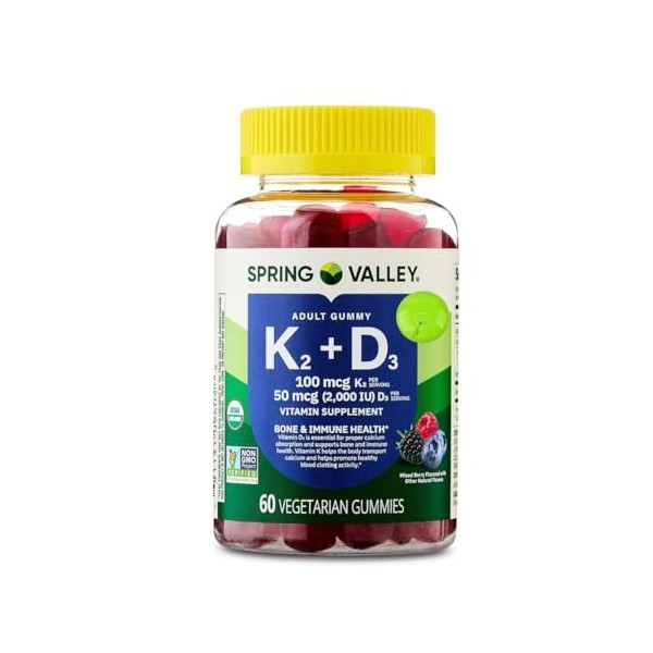 SUREFECT Spring Valley Vitamin K2 + D3 Gummies - 100mcg