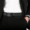 Chaberlu Men's Leather Belt Ratchet Automatic Buckle Business Suit Belt