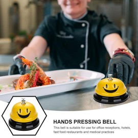 Table Bell, Metal Table Bell, Table Bell, Call Bell, Reception Bell, Bell Call Bell, Reception Bell with Crisp Ringing for Restaurant, Kitchen, Hotel, Bars, Service Pet, Yellow
