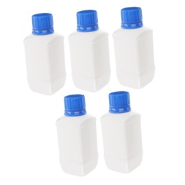 Zerodeko 5pcs Wide Mouth Plastic Chemical Reagent Bottles with Leak Caps Square Liquid Storage Containers for Laboratory School Hospital and Home Use