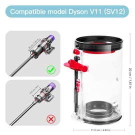 Upgraded Canister Replacement Compatible With Dyson V11 Torque Drive V11 Animal V11 Complete V11 V15 Extra V15S Detect Submarine SV14 SV15 SV22 Vacuum Dust Bucket Filter Attachments Parts 965443-01
