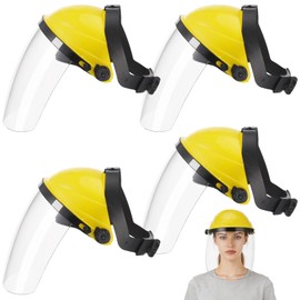 OMISTAR 4 Pcs Safety Face Shields, Full Face Protection Transparent Anti-Fog Work Masks with Adjustable Headband for Cooking, Grinding, Cutting, Kitchen, Workshop