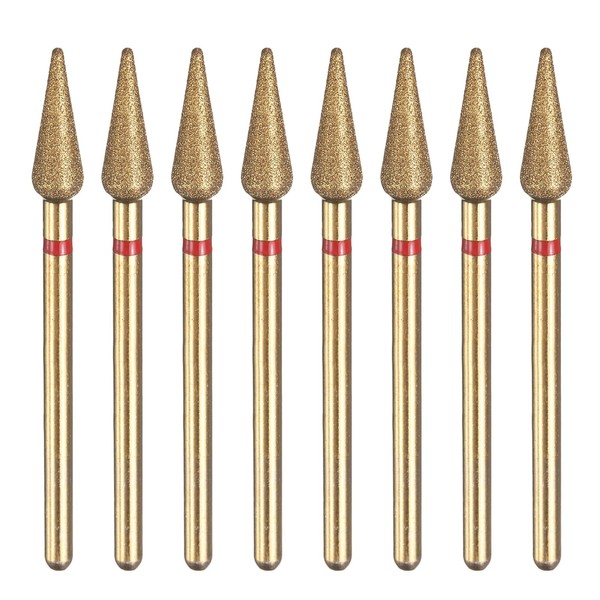 HARFINGTON 8pcs 200-230 Grits Diamond Grinding Bit 4.2mm Bullet-Head 2.35mm