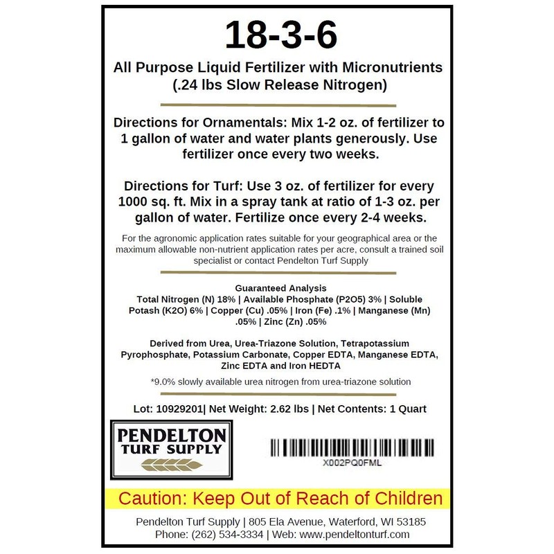 18-3-6 All Purpose Liquid Fertilizer & Mirconutrients (50% Slow Release