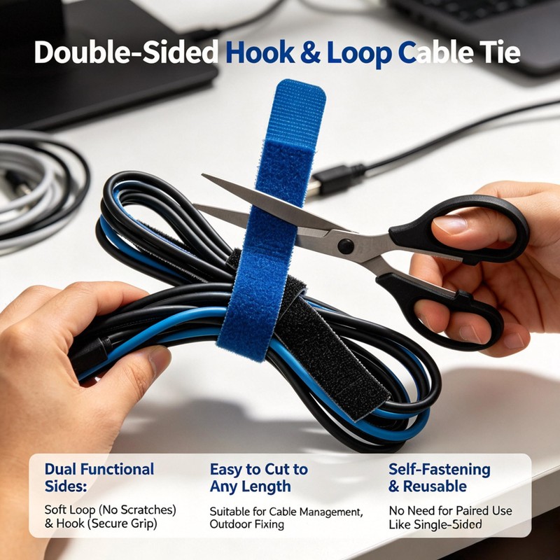 Reusable Hook and Loop Cable Ties - 3/4inch X 16ft