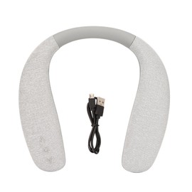 Bluetooth Neckband Speaker Stereo Noise Cancelling Hands Free Wireless Wearable Speaker with Mic for Sports Travel Grey