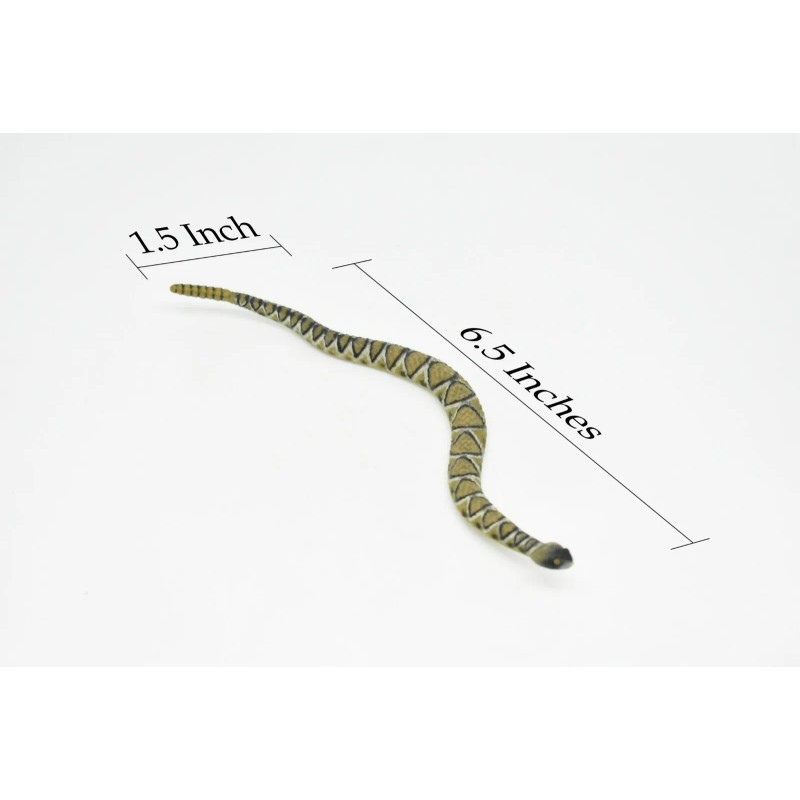 Papo Rattlesnake Diamond Back Realistic Rubber Snake Hand Painted Flexible