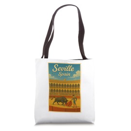 Seville Spain 50s Vintage Retro Travel Poster Art Graphic Tote Bag