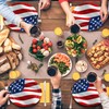 50pcs Labor Day Plates 4th of July Paper Plates Disposable