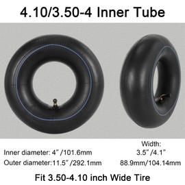 2 Pack of 11x4-4 Inner Tube TR87 Bent Stem also Fits 11X4.00-4 4.10-4 4.10/3.50-4 Tire Replacement for Hand Truck, Lawn Mower, Wheelbarrow, Tractor, Garden Carts Tire Tube