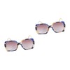SAFIGLE 2pcs Sunglasses Women Fashionable Pearls Glasses Sun Block Effect
