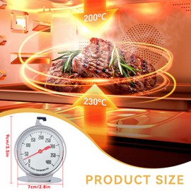 Dial Oven Thermometer, Stand Up Stainless Steel Cooking Thermometer for BBQ Baking