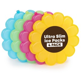 LIVIVO 4 Pack Freezer Blocks - 110g Ice Packs for Cool Bags - Reusable Cool Blocks, BPA Free Mini Lunch Box Ice Packs, for School, Work, Picnics, Travel & Summer Days (Sunflower)