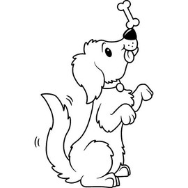 'Dog with A Bone' Rubber Stamp - Unmounted Design for Crafting & Scrapbooking, A7 (RS00037016)