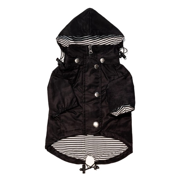 Ellie Dog Wear Midnight Black Zip Up Dog Raincoat with