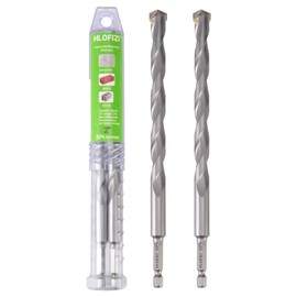 HLOFIZI 1/2" x 8" Masonry Drill Bits (2 Pack) Concrete Hammer Drill Bits Carbide Tipped, for Cement, Brick, Stone, Hex Shank