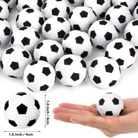 Foraineam 40 Pcs Mini Soccer Stress Balls 1.6 inch Foam Sports Squeeze Ball Relaxation Gadgets Bulk Small Foam Soccer Ball for Stress Anxiety Relief Carnival Party Decoration