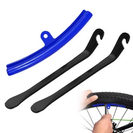 AONAYO Set of 3 tyre levers bicycle with 24-29 inch PU rim protector, bicycle tyre lever, road bike, coat lifter bicycle, tyre lever bicycle metal for MTB, e-bike, mountain bike, road bike